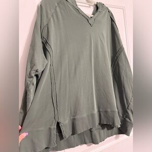 Torrid Sage Green V-Neck Hoodie